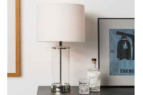 Sloane Glass and Chrome Table Lamp by Mayfield