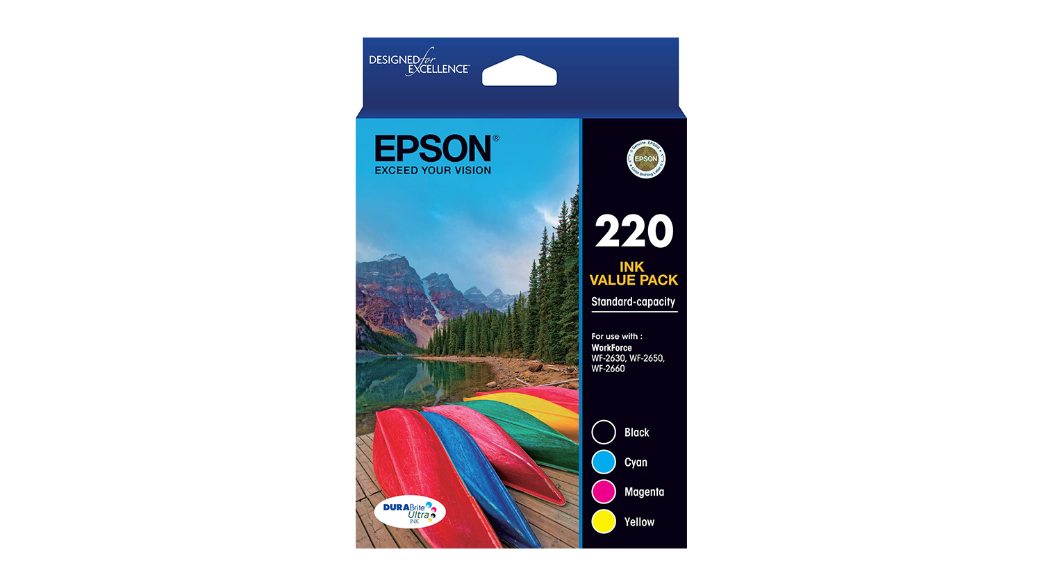 Epson 220 High Capacity DURABrite Ultra Ink Cartridge - Value Pack
