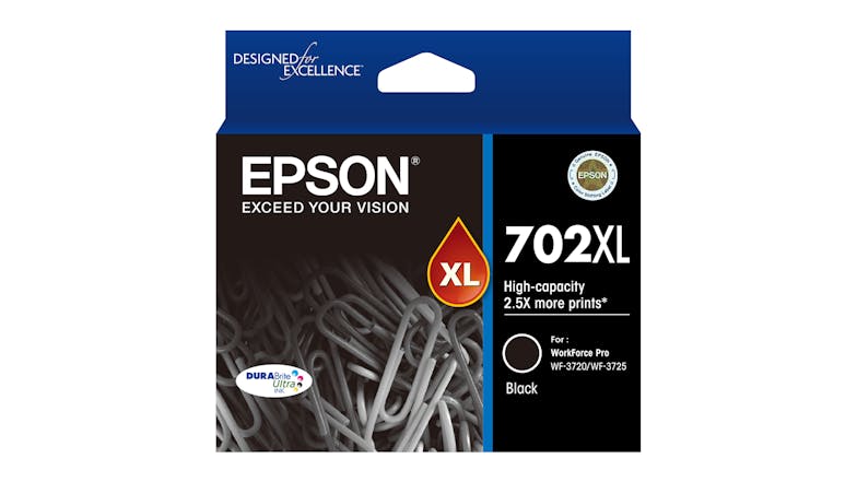 Epson 702XL High Capacity DURABrite Ultra Ink Cartridge - Black