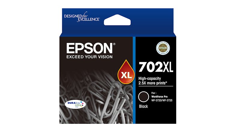 Epson 702XL High Capacity DURABrite Ultra Ink Cartridge - Black