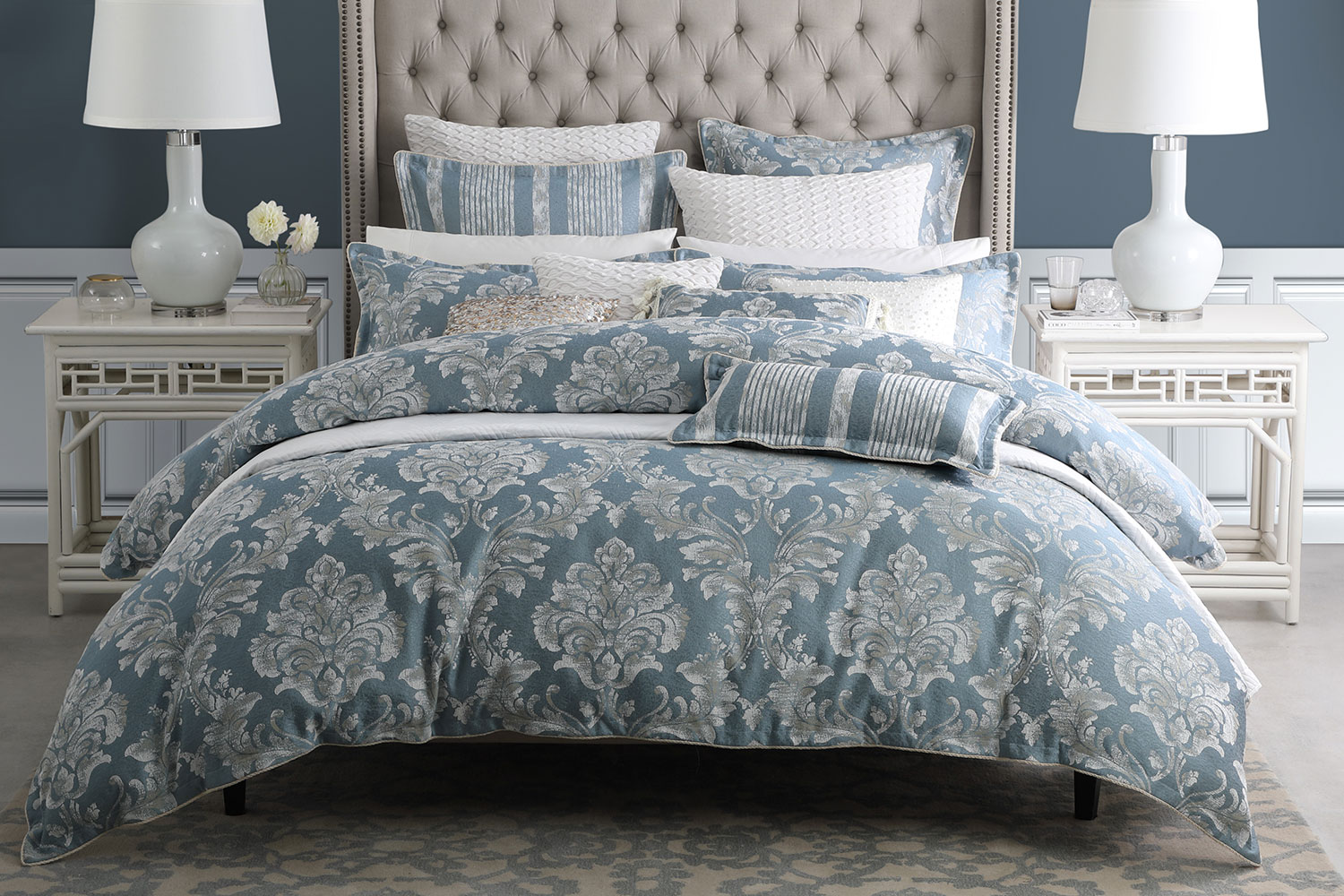 Bellevue Blue Duvet Cover Set By Da Vinci Harvey Norman New Zealand