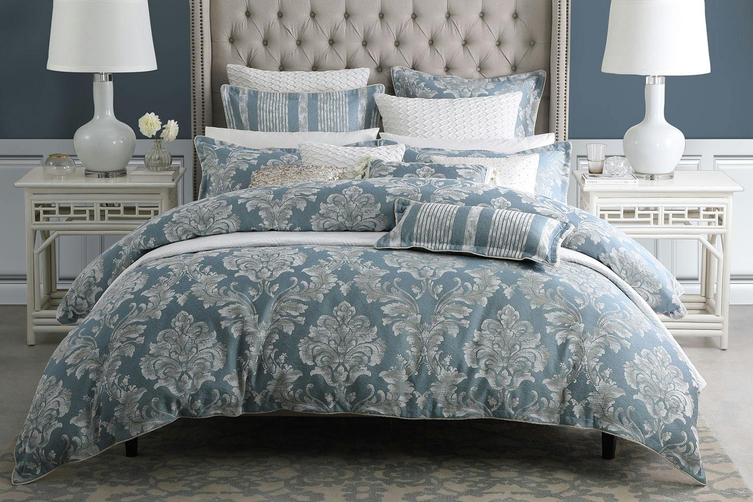 Bellevue Blue Duvet Cover Set By Da Vinci Harvey Norman New Zealand