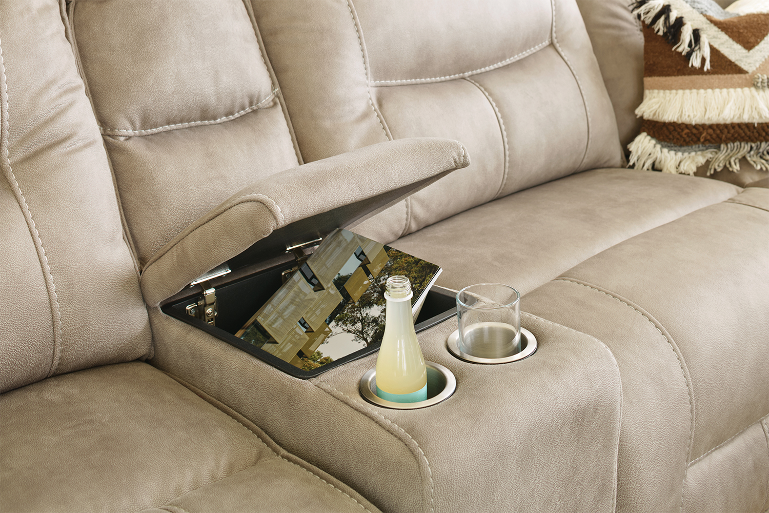 Calgary 4 Seater Fabric Corner Lounge Suite Harvey Norman New