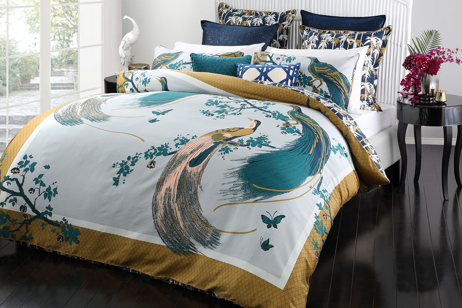 Exotic Birds Gold Duvet Cover Set By Florence Broadhurst Harvey