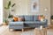 Harper 3 Seater Fabric Sofa with Chaise by Furniture Haven