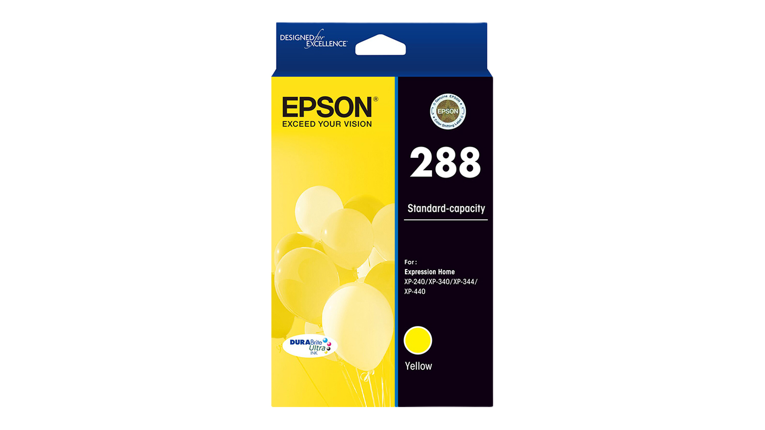 Retail box of the Epson 288 Ink Cartridge in Yellow colour