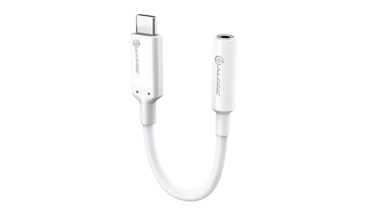 Alogic Elements Pro USB-C to 3.5mm Audio Adapter 10cm - White