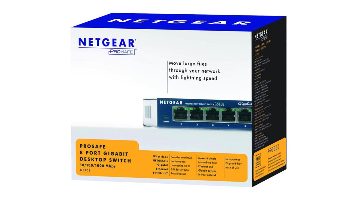 Netgear GS108 Gigabit Switch - 8 Port