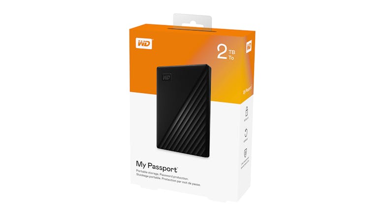 WD My Passport USB 3.0 External Hard Drive 2TB - Black