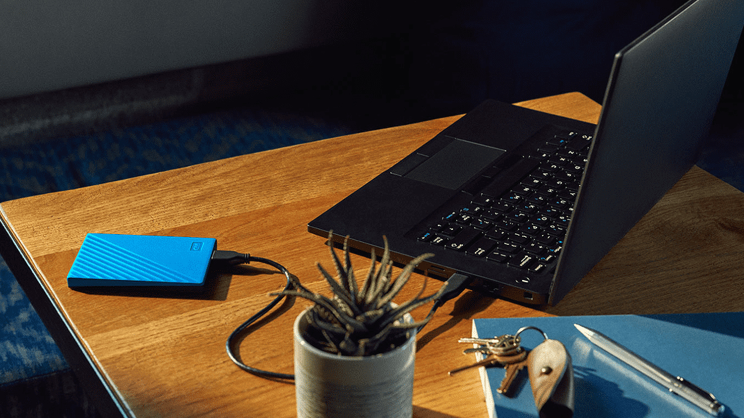 WD My Passport USB 3.2 Portable External Hard Drive - 2TB (Blue)