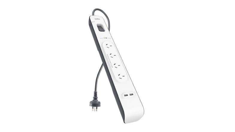 Belkin 4 Outlet Surge Protection Strip with 2 USB Charging Port - 2 metres