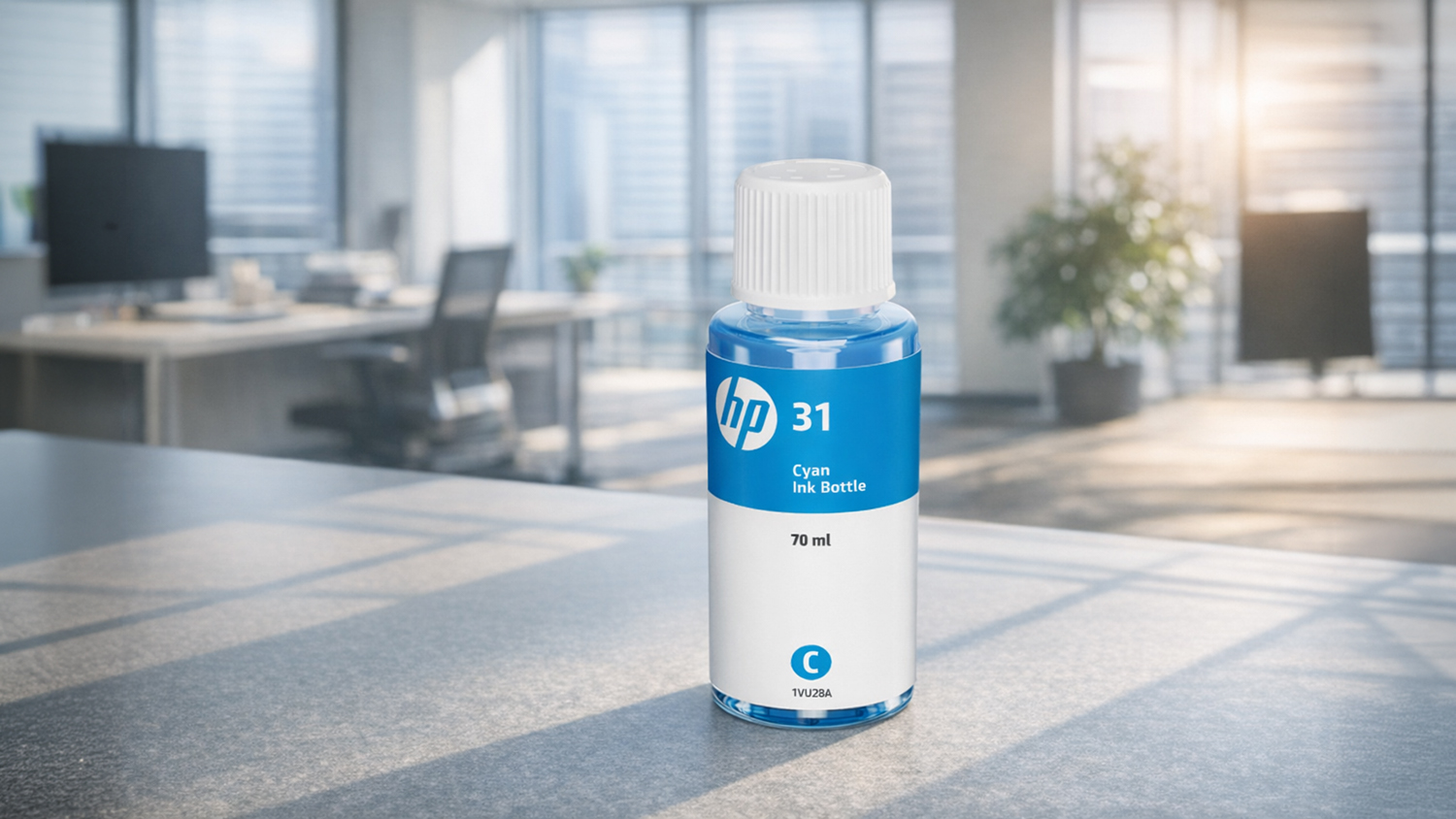 HP 31 Ink Bottle - Cyan (8000 Page Yield/1VU26AA)