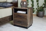 Fenton 2 Drawer Bedside Table with Shelf