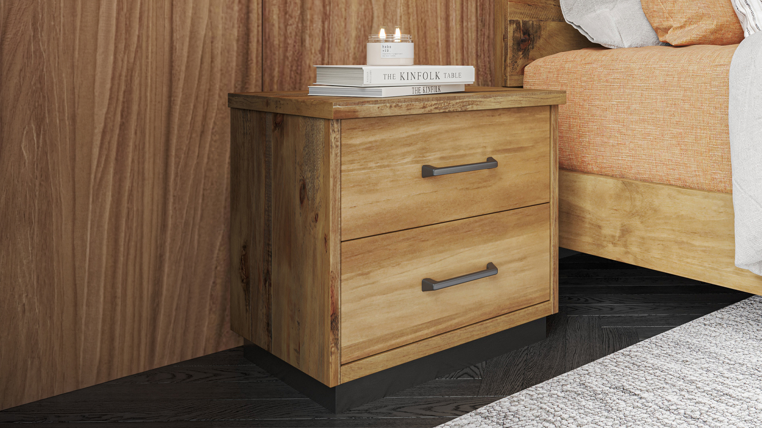 Fenton 2 Drawer Bedside Table