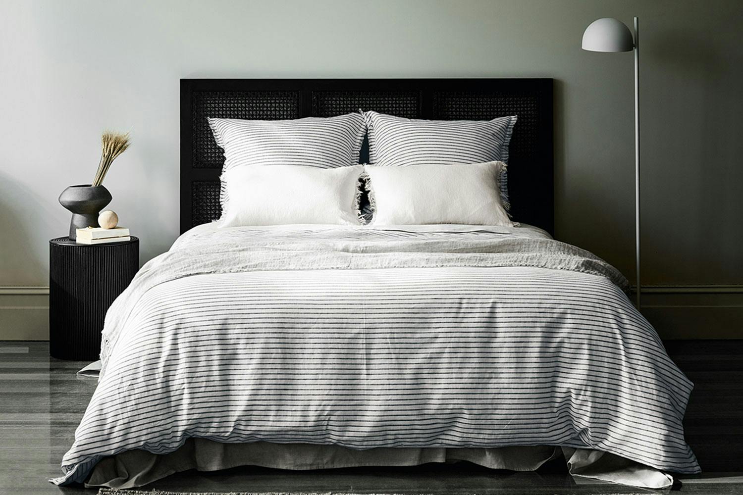 Chambray Stripe Ink Duvet Cover By Aura Harvey Norman New Zealand