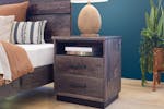 Fenton 2 Drawer Bedside Table with Shelf