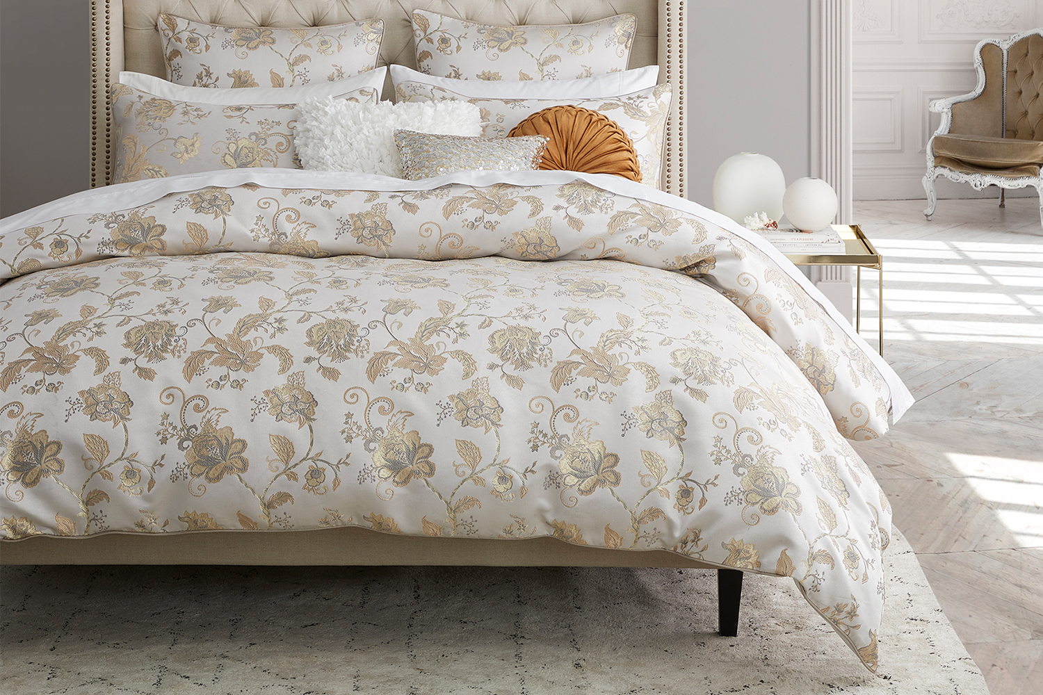 Oriana Champagne Duvet Cover Set By Platinum Collection Harvey