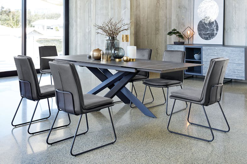 Alumina 7 Piece Extension Dining Suite by Debonaire Furniture