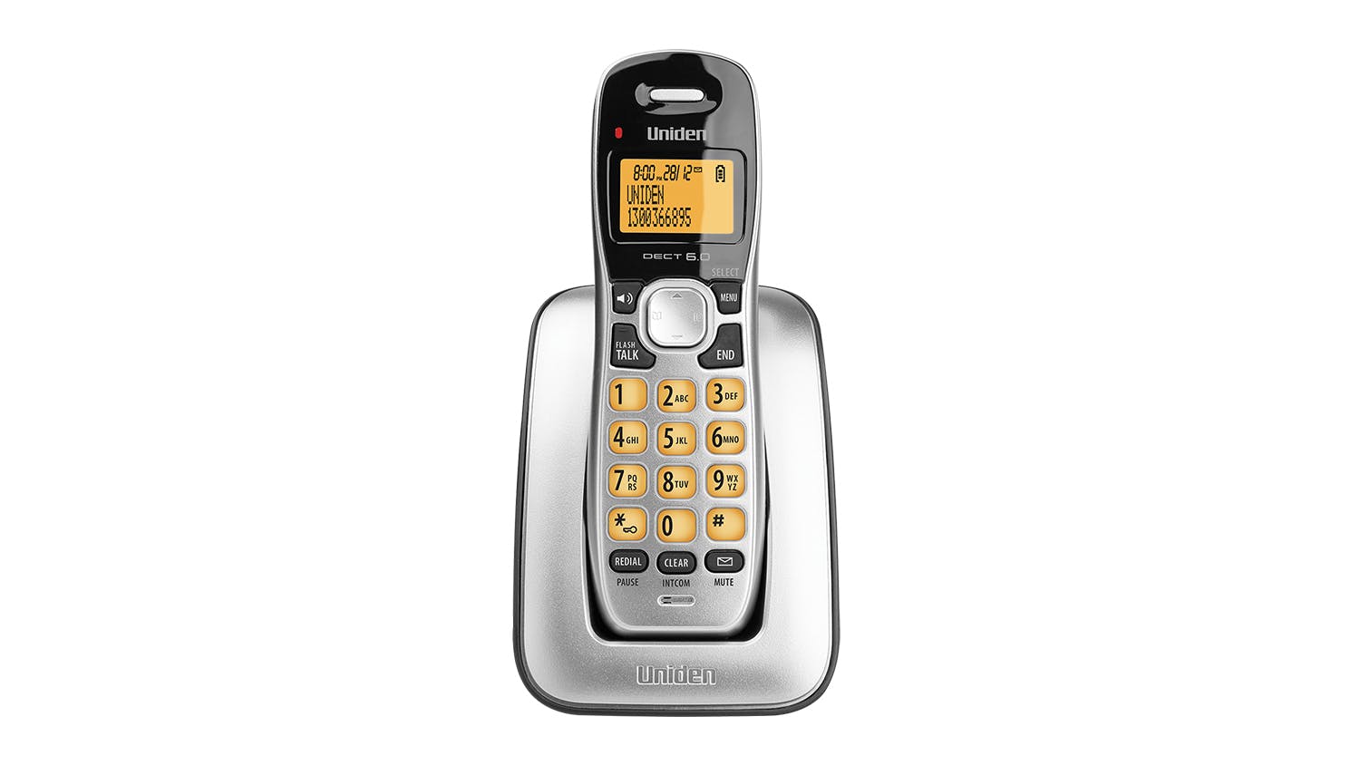 Uniden DECT 1715 Single Handset Cordless Phone - Black