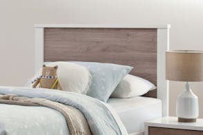 Hero King Single Headboard - White & Woodgrain