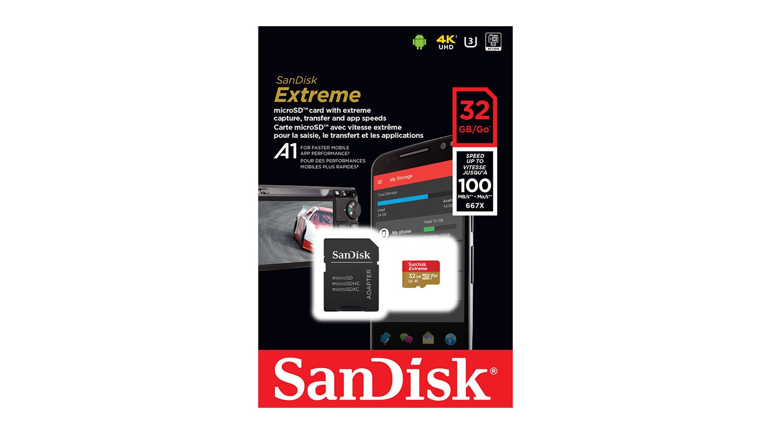 SanDisk Extreme Micro SD Card with Adapter - 32GB