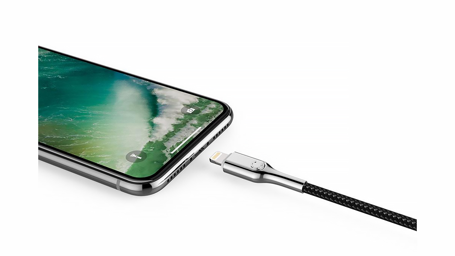 Armoured USBA to Lightning Cable 1m Black (CY2669PCCAL