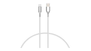 Cygnett Armored 3.1 USB-C to USB-A Cable 1m - White