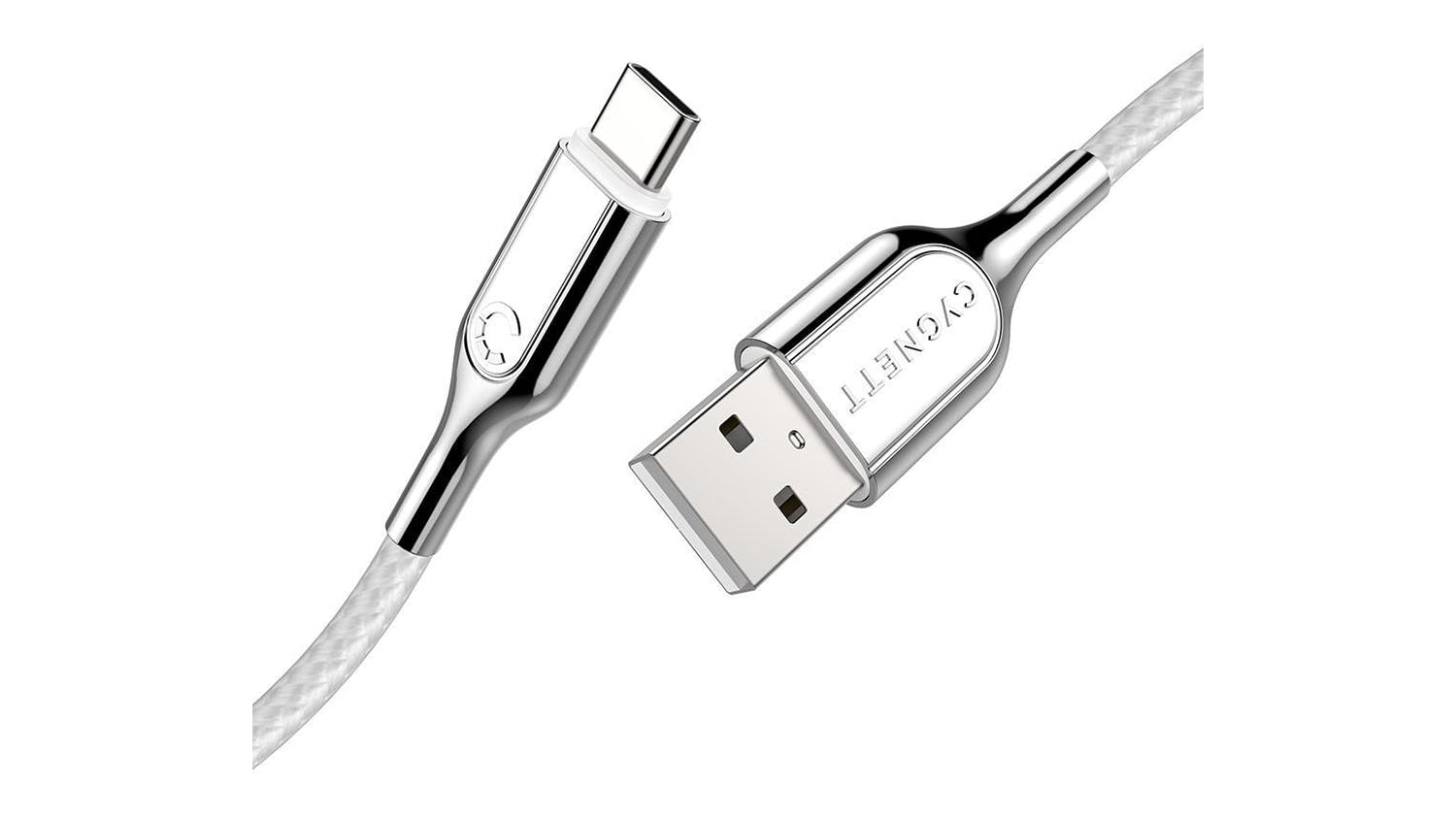 Cygnett Armored 3.1 USB-C to USB-A Cable 1m - White