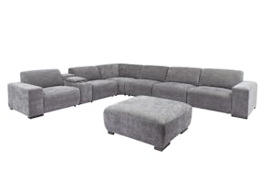 Logan 6 Seater Corner Fabric Lounge Suite with Ottoman