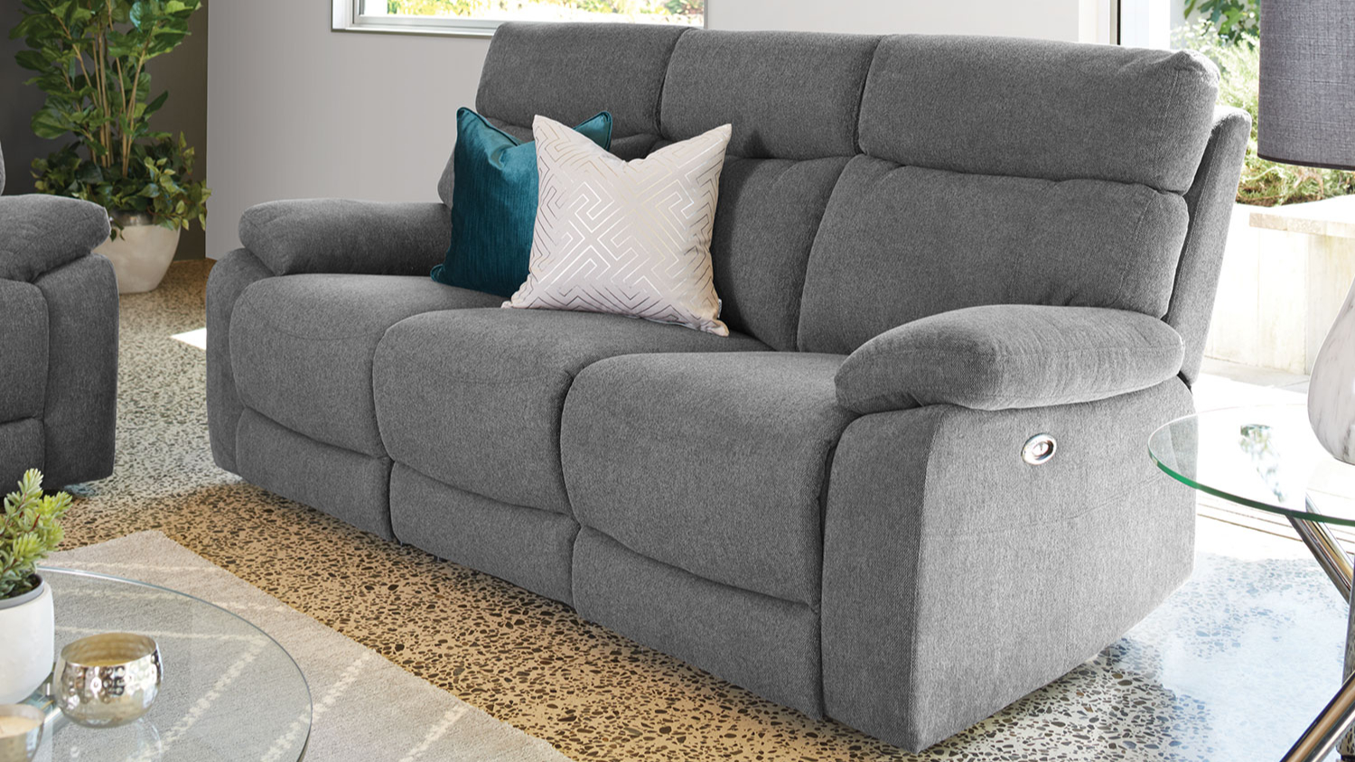 Genesis 3 Seater Fabric Electric Recliner Sofa