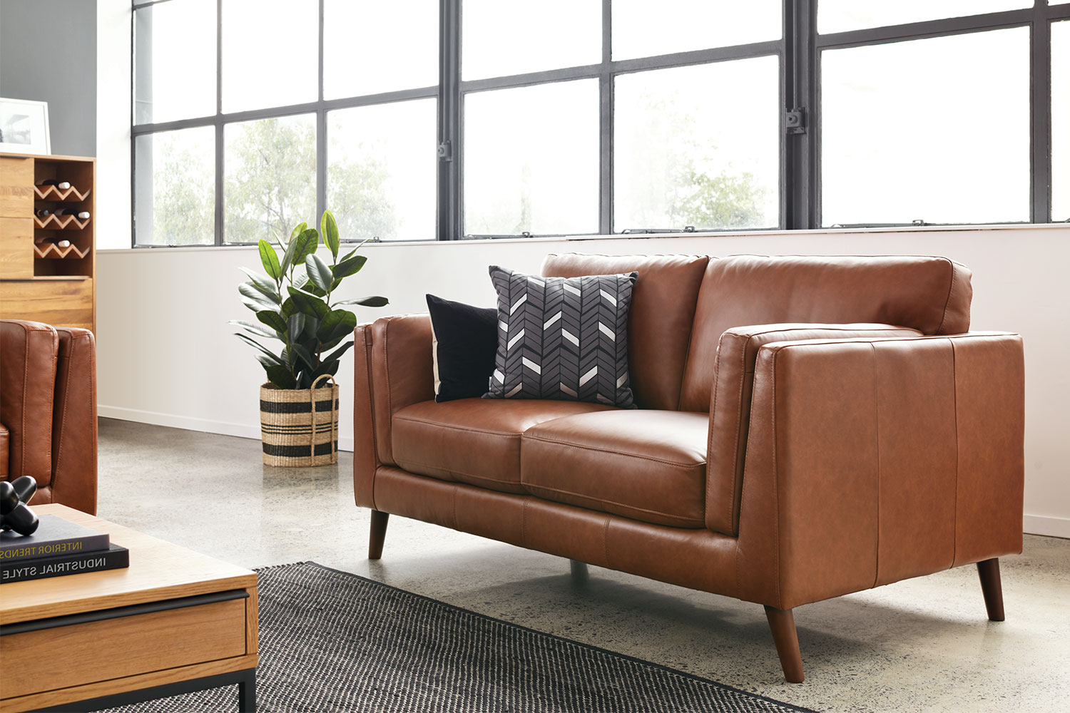 Harvey norman tan online leather couch