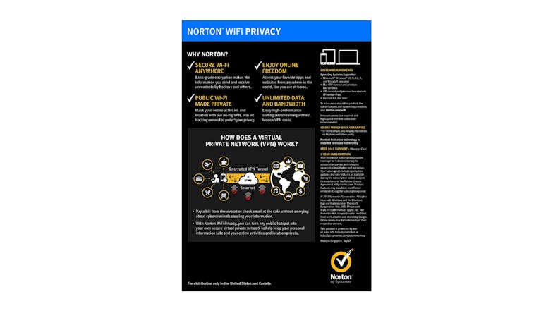 Norton Wi-Fi Privacy 1.0 - 1 User 5 Devices 12 Months