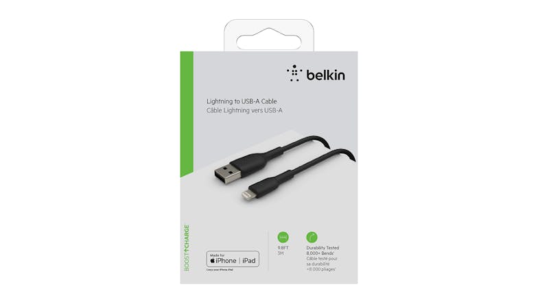 Belkin BOOST CHARGE Lightning to USB-A Cable 3m - Black