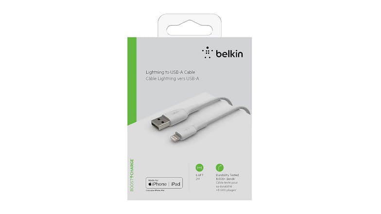 Belkin BOOST CHARGE Lightning to USB-A Cable 2m - White