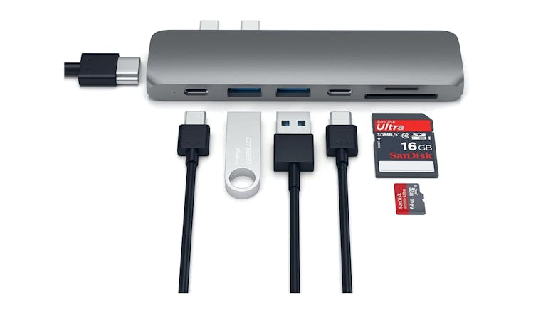 Satechi Type-C Pro Hub W 4k Hdmi & Thunderbolt 3 - Space Grey