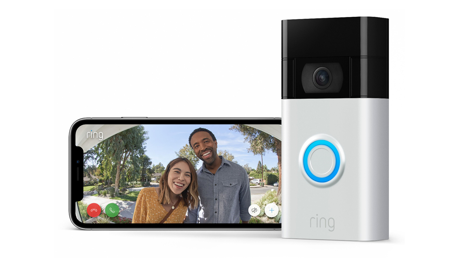 Ring Video Doorbell (2nd Gen) Satin Nickel (Wireless, 1080p HD, Night