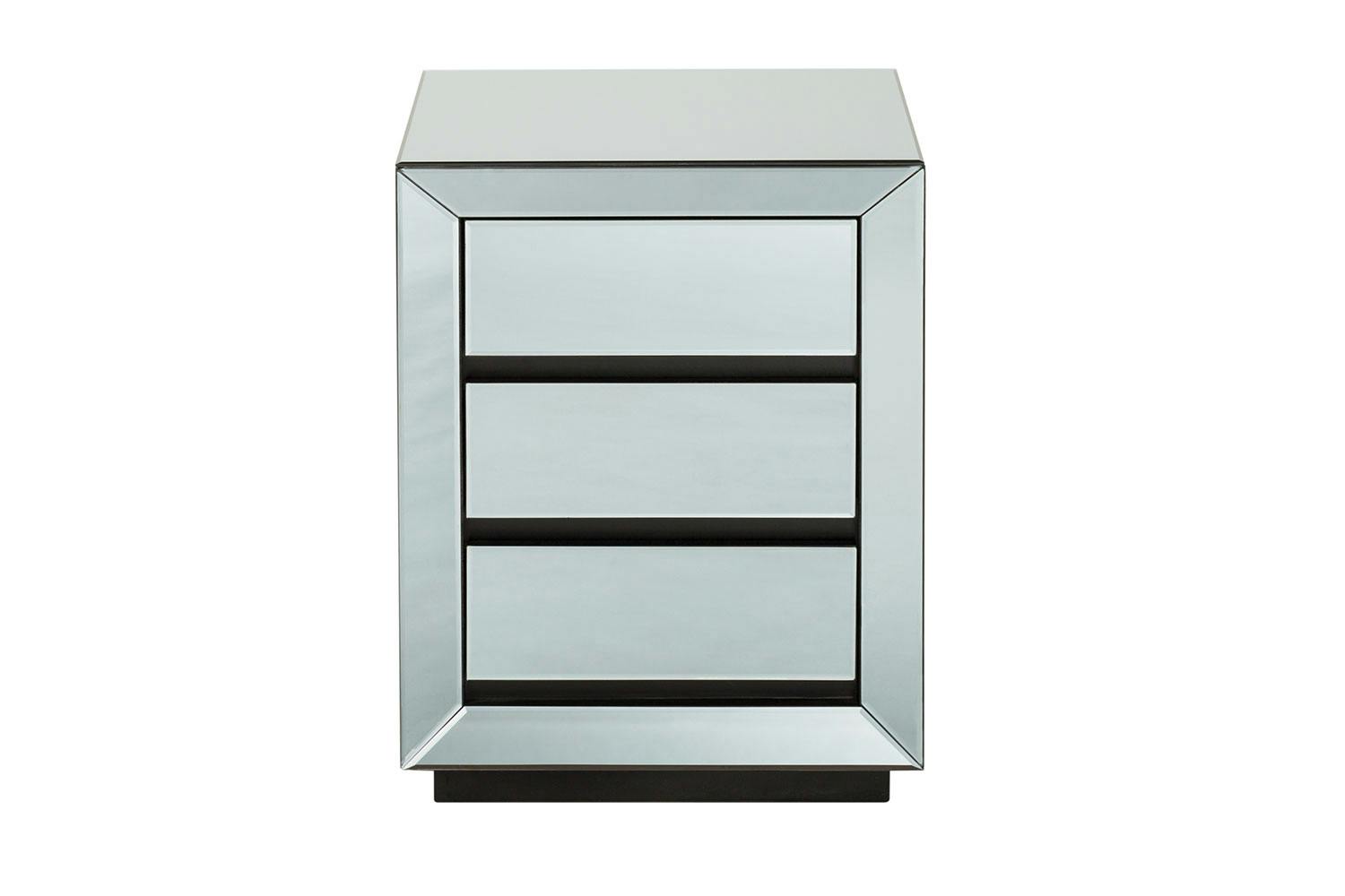 Luma Smoked Mirrored Bedside Table by Nero Furniture