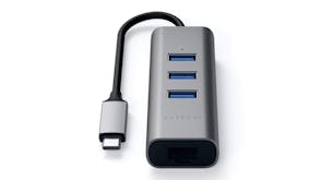 Satechi 2-in-1 Type-C 3 Port USB 3.0 Hub & Ethernet Port - Space Grey
