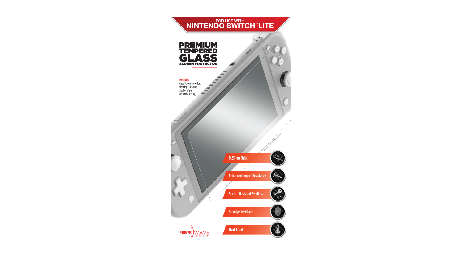 Powerwave Premium Tempered Glass Screen Protector for Nintendo Switch Lite