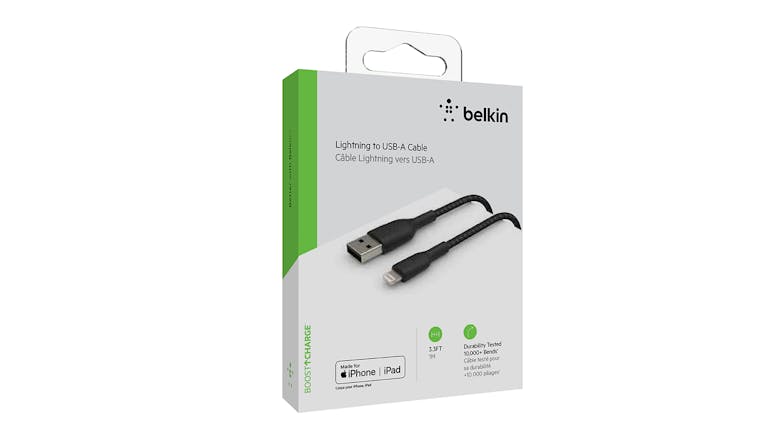 Belkin Boost Up Charge Lightning to USB-A Braided Cable 1m - Black