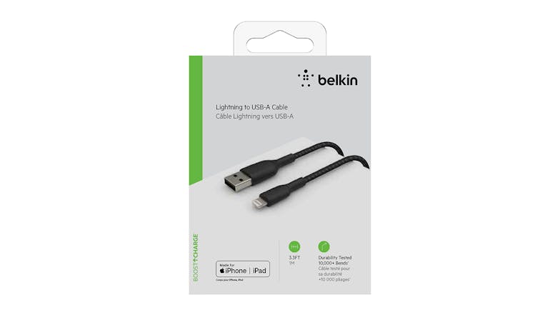 Belkin Boost Up Charge Lightning to USB-A Braided Cable 1m - Black