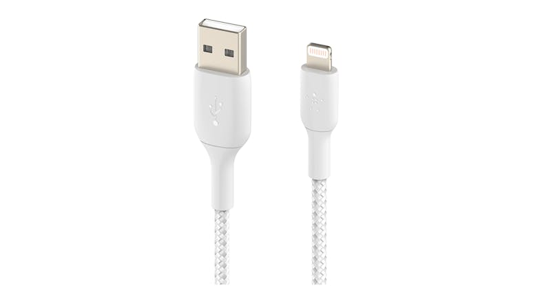 Belkin Boost Up Charge Lightning to USB-A Braided Cable 1m - White