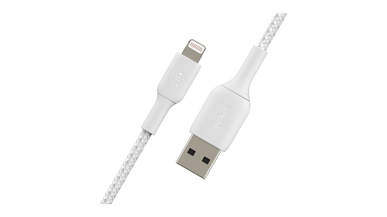 Belkin Boost Up Charge Lightning to USB-A Braided Cable 1m - White