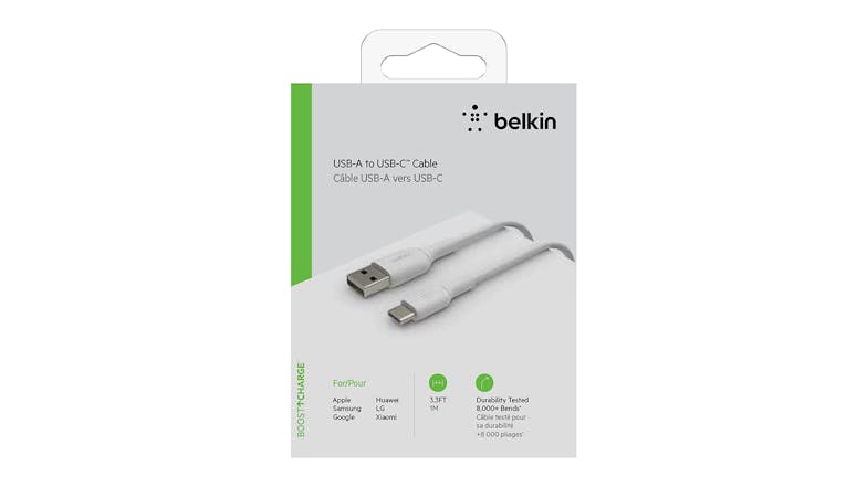 Belkin Boost Up Charge USB-A to USB-C Cable 1m - White
