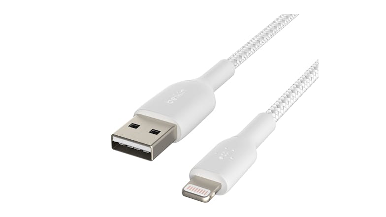 Belkin Boost Up Charge Lightning to USB-A Braided Cable 2m - White