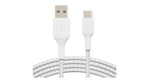 Belkin Boost Up Charge USB-A to USB-C Braided Cable 1m - White