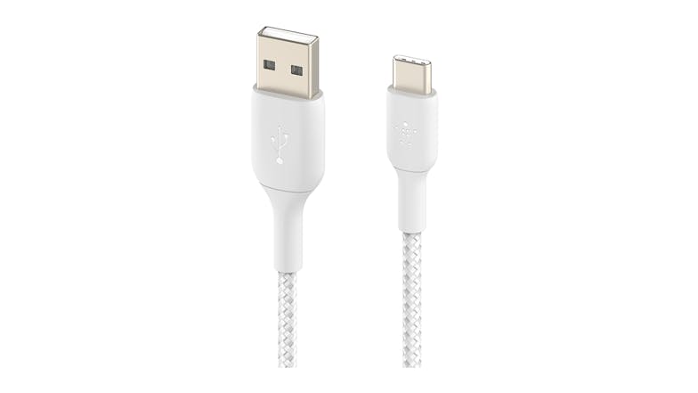 Belkin Boost Up Charge USB-A to USB-C Braided Cable 1m - White