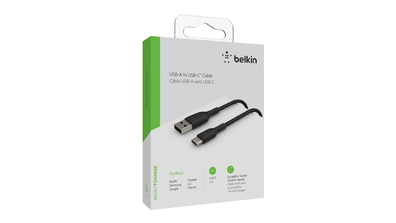 Belkin Boost Up Charge USB-A to USB-C Braided Cable 2m - Black