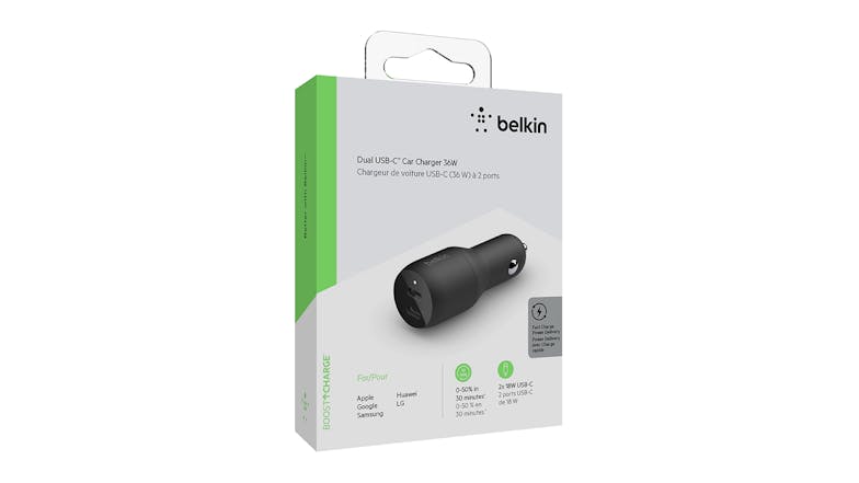 Belkin Boost Up Charge Dual USB-C 36W Car Charger