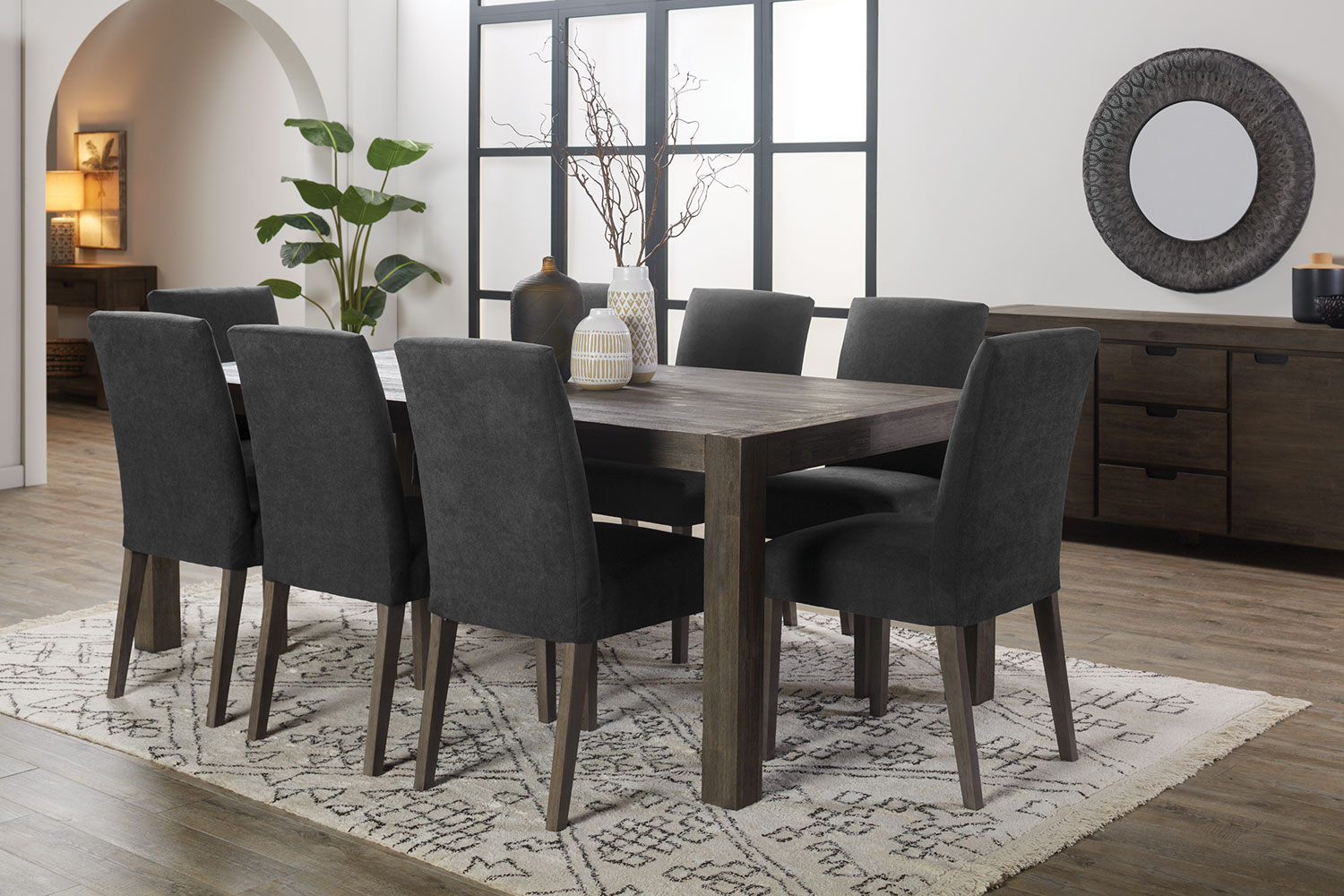 Grey 9 discount piece dining set